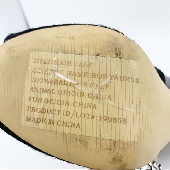 Ann Taylor Calf’s Hair and Leather Peep Toe Black Booties‎ Sz 8 - Picture 11 of 15